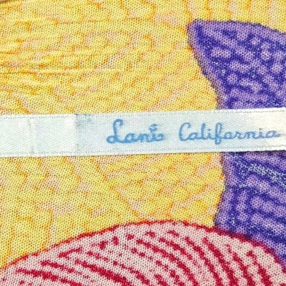 Lani California Size S & M Mustard Purple Viscose Batwing Mini Dress Open Back - Picture 12 of 15